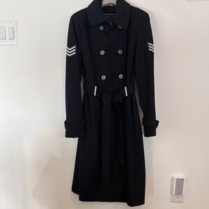 Tommy Hilfiger Navy Blue and White Coat